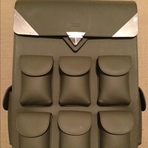 Valas Los Angeles Voyager Backpack Olive Leather